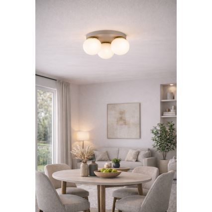 Brilagi - Plafonsko svetlo MILO ECRU 1xE27/60W/230V, prečnik 15 cm, bež/zlatna