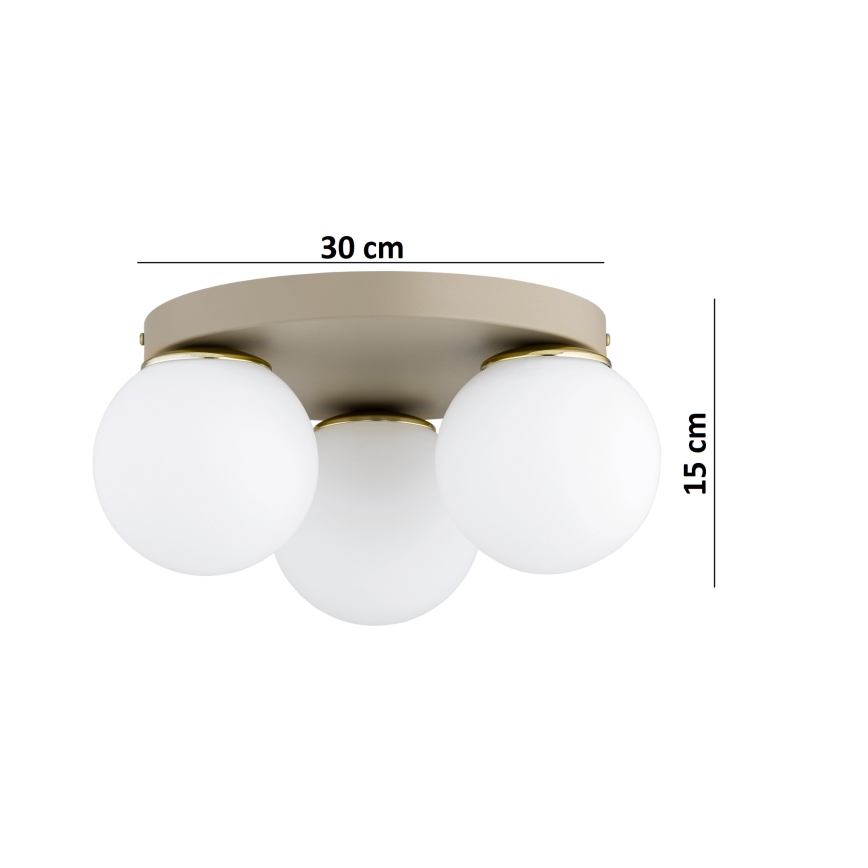 Brilagi - Plafonsko svetlo MILO ECRU 1xE27/60W/230V, prečnik 15 cm, bež/zlatna