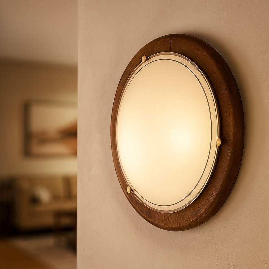 Brilagi - Plafonsko svetlo ORBIS 2xE27/60W/230V, prečnik 38 cm, od borovine