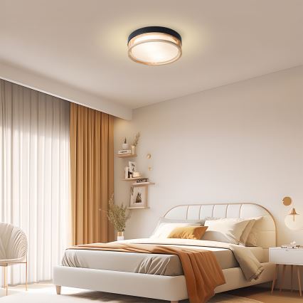 BRILAGI - Plafonsko svetlo ORINO 2xE27/40W/230V prečnik 27 cm crna/hrast