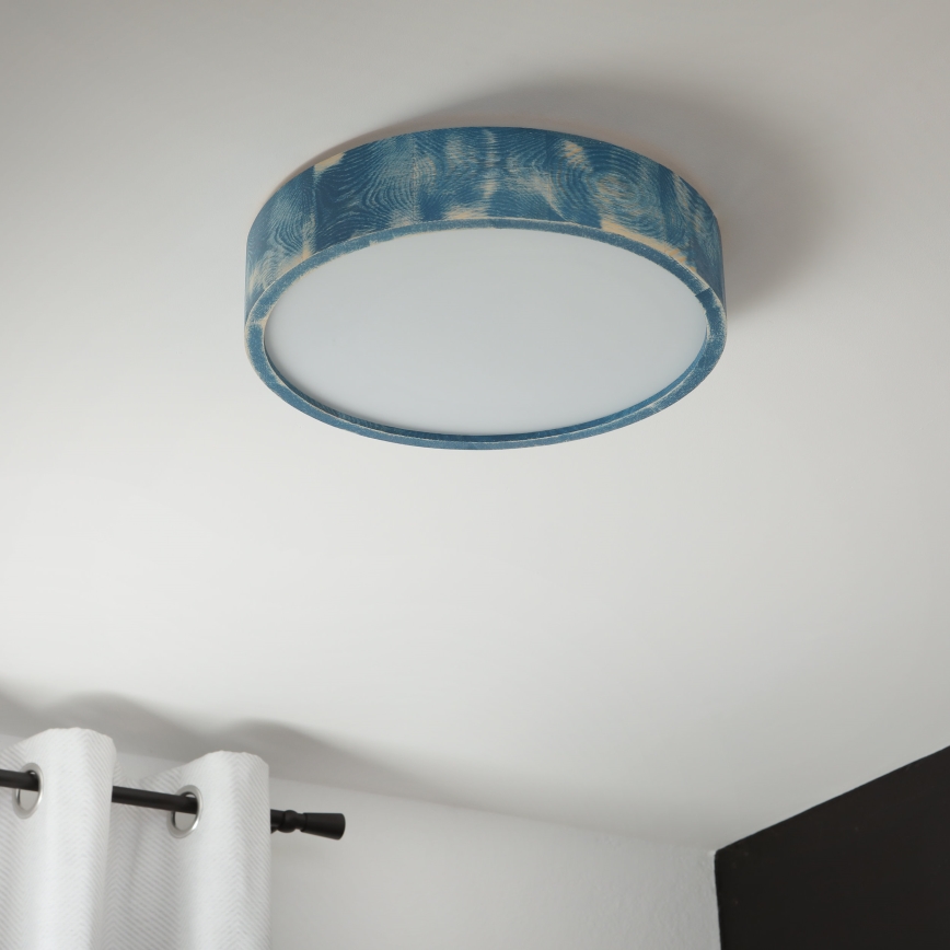 Brilagi - Plafonsko svetlo PINO 2xE27/15W/230V borovina/plava Ø 37,5 cm