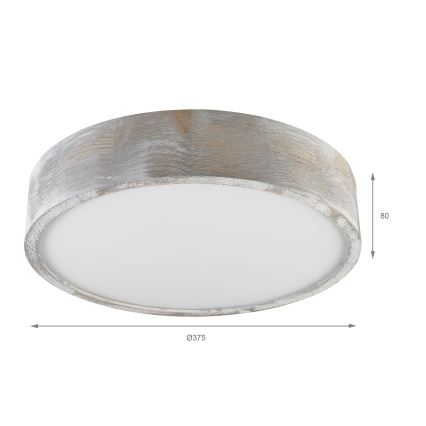 Brilagi - Plafonsko svetlo PINO 2xE27/15W/230V borovina/srebrna prečnik 37,5 cm