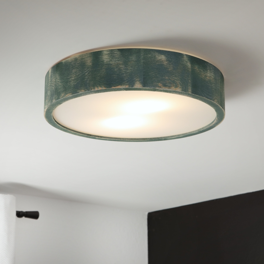 Brilagi - Plafonsko svetlo PINO 2xE27/15W/230V borovina/zelena prečnik 37,5 cm