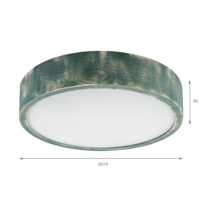 Brilagi - Plafonsko svetlo PINO 2xE27/15W/230V borovina/zelena prečnik 37,5 cm