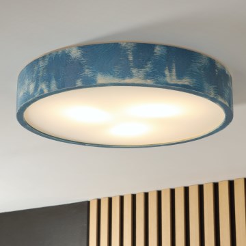 Brilagi - Plafonsko svetlo PINO 3xE27/15W/230V borovina/plava prečnik 47,5 cm
