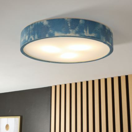 Brilagi - Plafonsko svetlo PINO 3xE27/15W/230V borovina/plava prečnik 47,5 cm