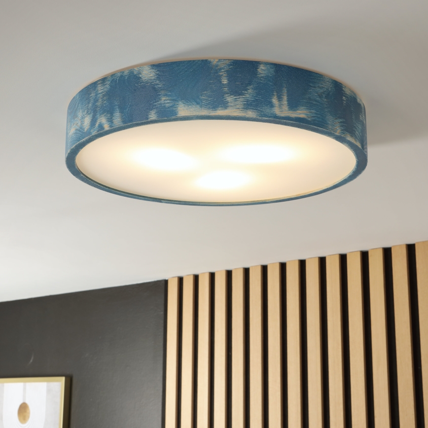 Brilagi - Plafonsko svetlo PINO 3xE27/15W/230V borovina/plava prečnik 47,5 cm