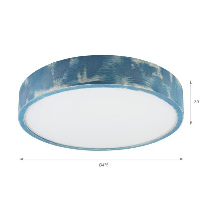 Brilagi - Plafonsko svetlo PINO 3xE27/15W/230V borovina/plava prečnik 47,5 cm