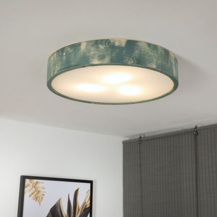 Brilagi - Plafonsko svetlo PINO 3xE27/15W/230V borovina/zelena prečnik 47,5 cm
