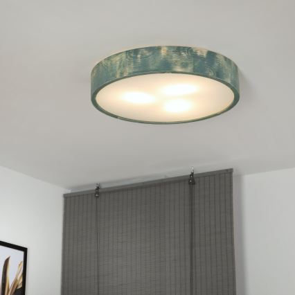 Brilagi - Plafonsko svetlo PINO 3xE27/15W/230V borovina/zelena prečnik 47,5 cm