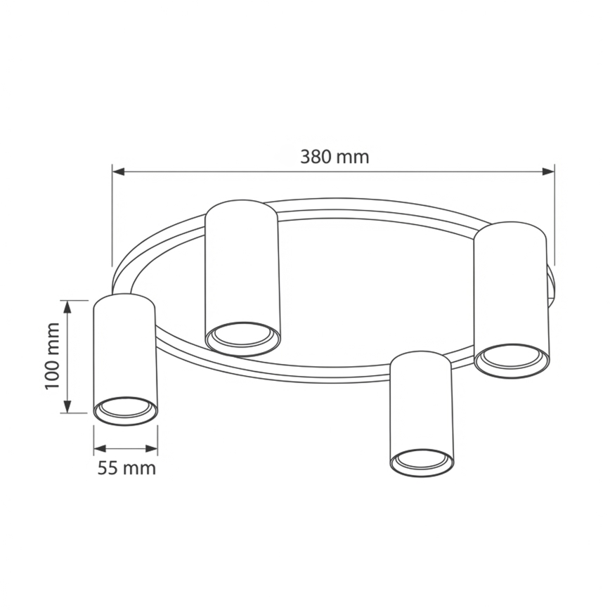 BRILAGI - Plafonsko svetlo SELE 4xGU10/30W/230V crno