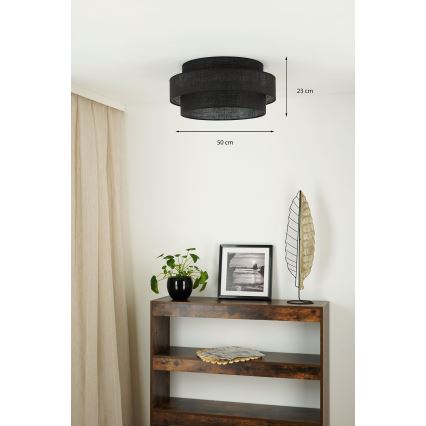 BRILAGI - Plafonska lampa SPACE YUTE LED/12W/230V Ø 50 cm 3000K/4000K/6400K crna