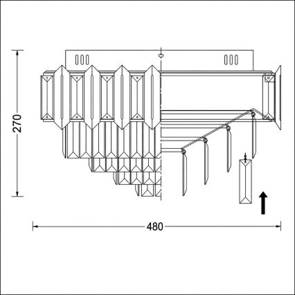BRILAGI - Plafonsko svetlo SPECTRA 5xE14/40W/230V prečnik 48 cm zlatno