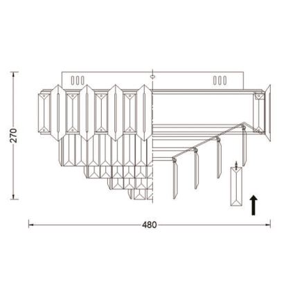Brilagi - Plafonsko svetlo SPECTRA 5xE14/40W/230V Ø 48 cm crna