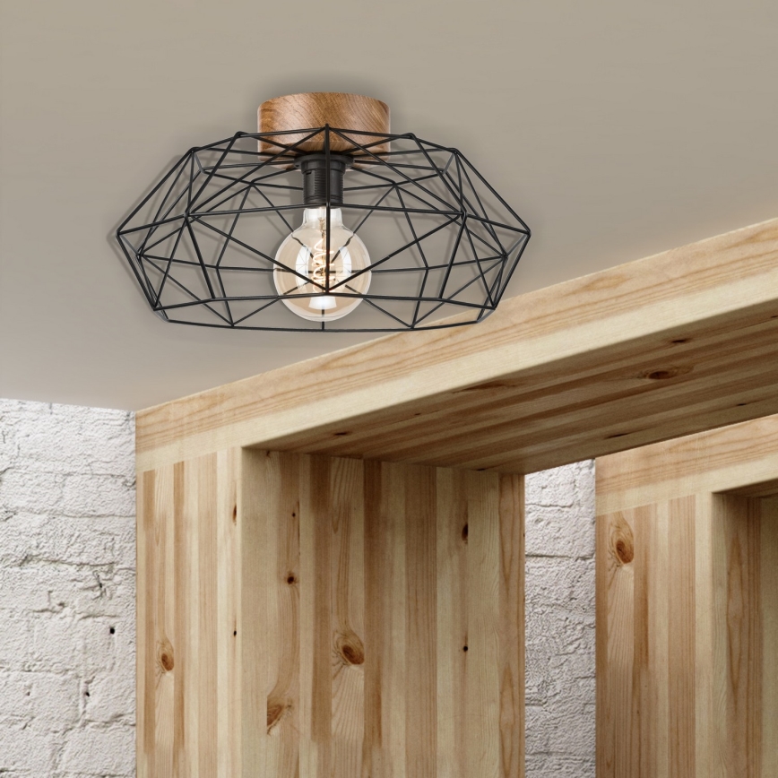 Brilagi - Plafonsko svetlo WOODY BASKET 1xE27/60W/230V, prečnik 40 cm, hrast