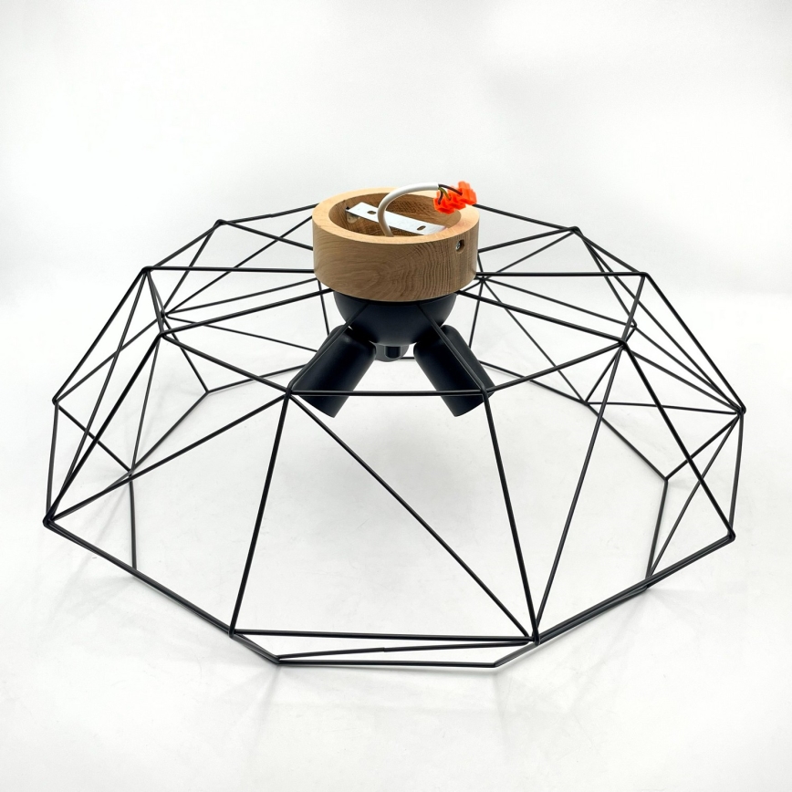 Brilagi - Plafonsko svetlo WOODY BASKET 3xE27/60W/230V Ø 60 cm hrast