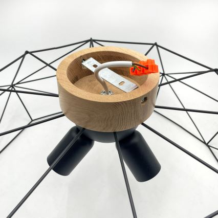 Brilagi - Plafonsko svetlo WOODY BASKET 3xE27/60W/230V Ø 60 cm hrast