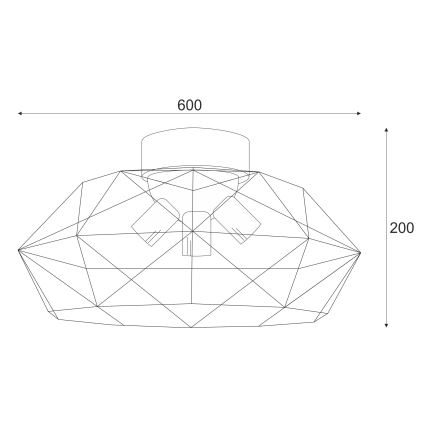 Brilagi - Plafonsko svetlo WOODY BASKET 3xE27/60W/230V Ø 60 cm hrast