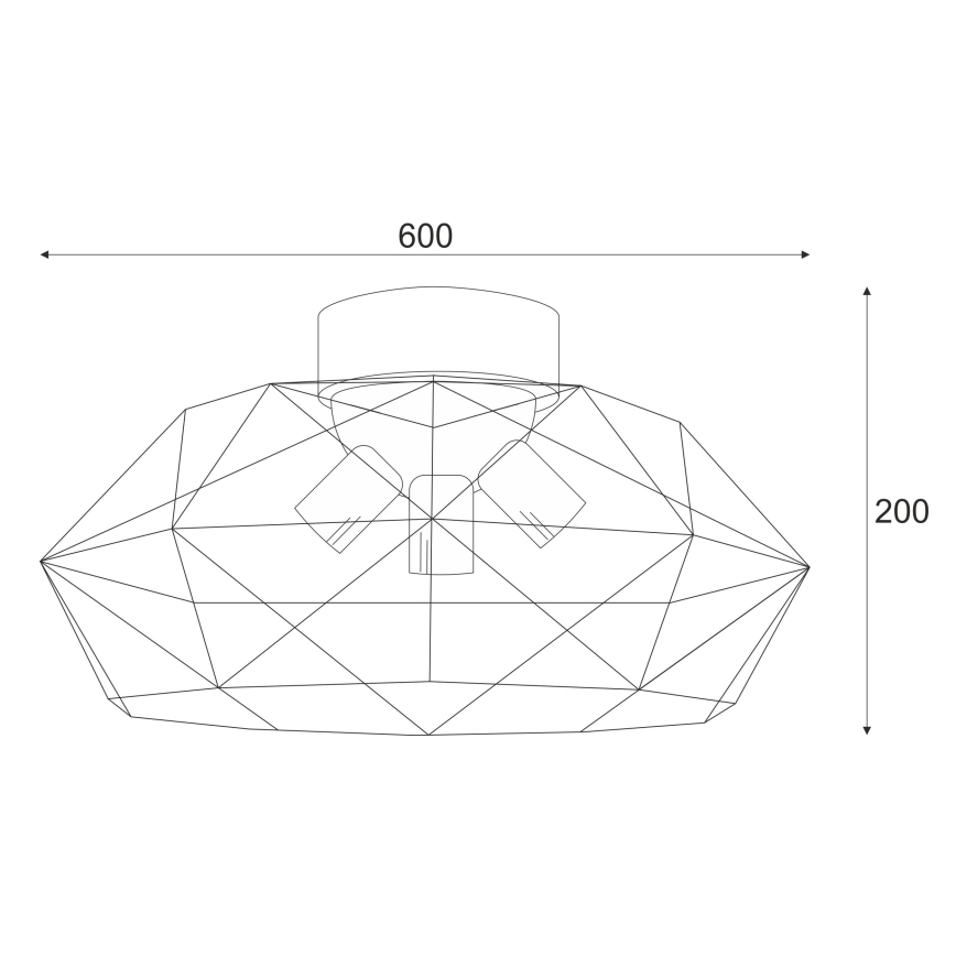 Brilagi - Plafonsko svetlo WOODY BASKET 3xE27/60W/230V Ø 60 cm hrast