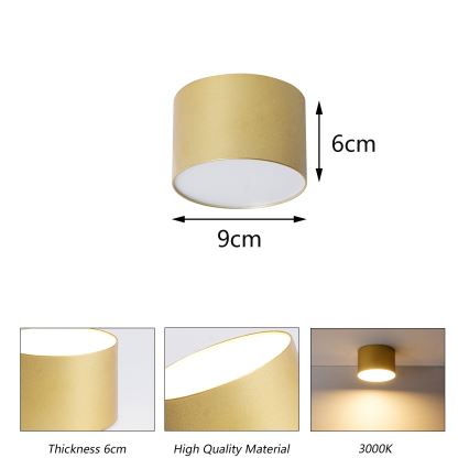 BRILAGI - Stropno svetlo za kupatilo FORIS LED/9W/230V prečnika 9 cm u zlatnoj boji IP44 CRI 90