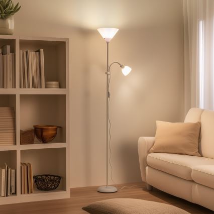 BRILAGI - Podna lampa ARIANA 1xE27/100W/230V + 1xE14/25W bela