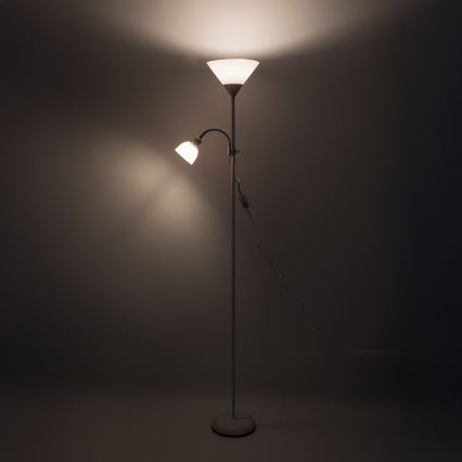 Brilagi - Podna lampa ARIANA 1xE27/100W/230V + 1xE14/25W bela
