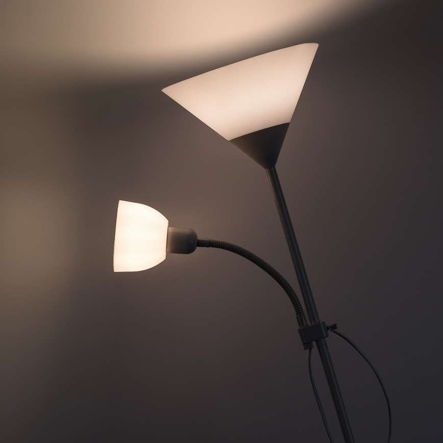 Brilagi - Podna lampa ARIANA 1xE27/100W/230V + 1xE14/25W bela