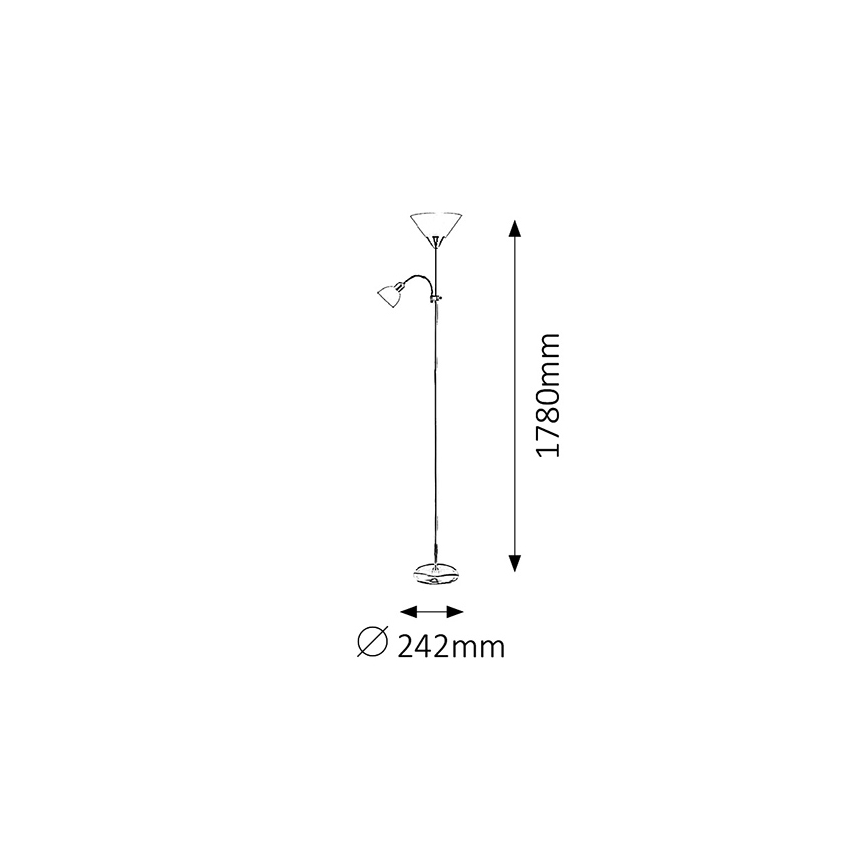 Brilagi - Podna lampa ARIANA 1xE27/100W/230V + 1xE14/25W bela