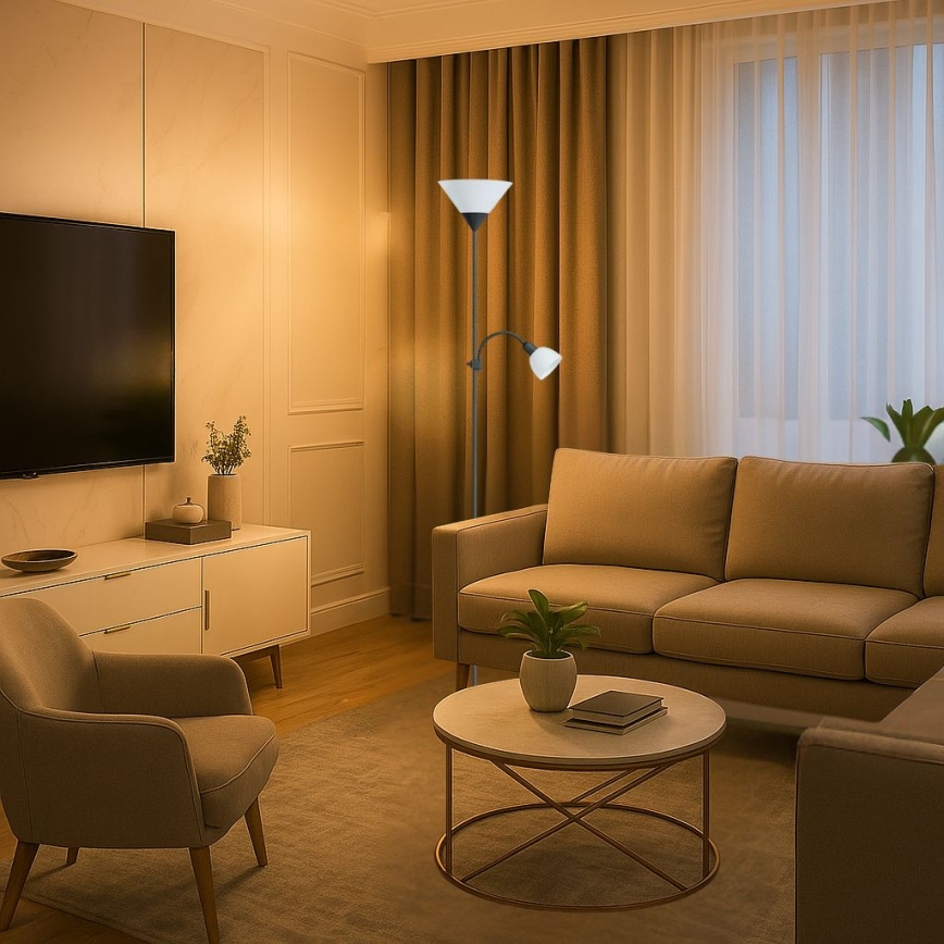 Brilagi - Podna lampa ARIANA 1xE27/100W/230V + 1xE14/25W crna