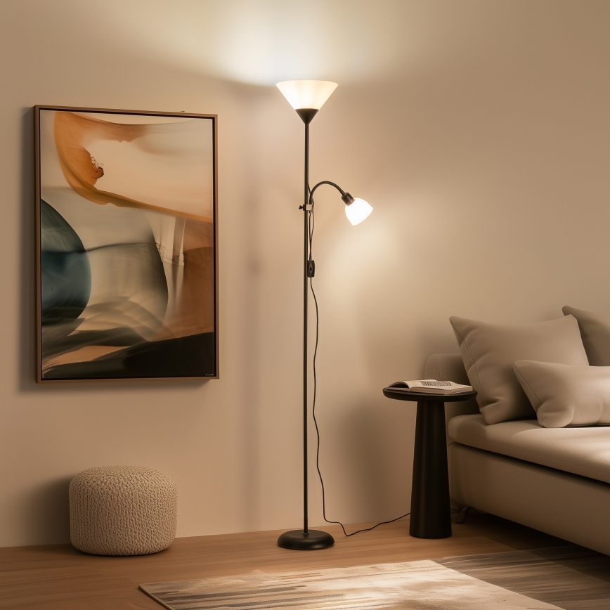 BRILAGI - Podna lampa ARIANA 1xE27/100W/230V + 1xE14/25W crna