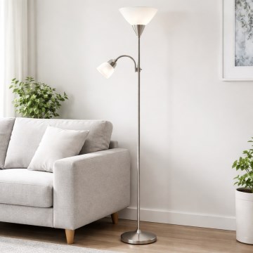 Brilagi - Podna lampa ARIANA 1xE27/100W/230V + 1xE14/25W mat hrom