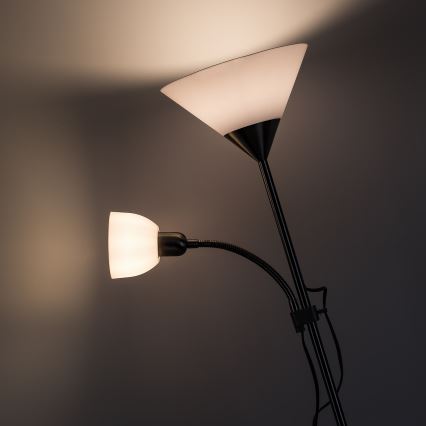 Brilagi - Podna lampa ARIANA 1xE27/100W/230V + 1xE14/25W mat hrom