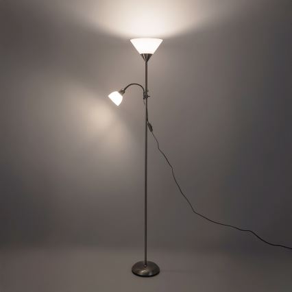 Brilagi - Podna lampa ARIANA 1xE27/100W/230V + 1xE14/25W mat hrom