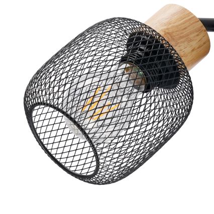 Brilagi - Podna lampa BASKLITE 3xE27/15W/230V drvo/crna