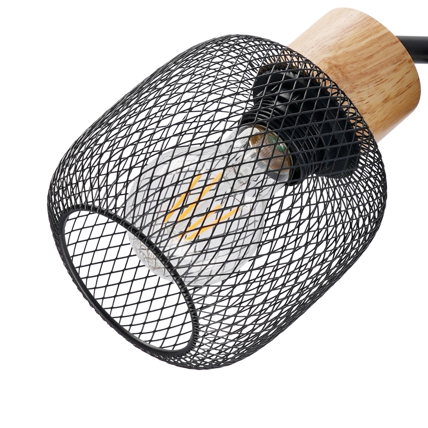 Brilagi - Podna lampa BASKLITE 3xE27/15W/230V drvo/crna