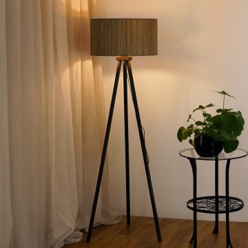 Brilagi - Podna lampa BOSTON ROLLER 1xE27/15W/230V slama braon/zlatna