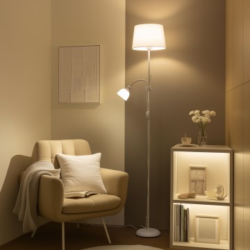 Brilagi - Podna lampa CERIA 1xE27/100W/230V + 1xE14/25W bela