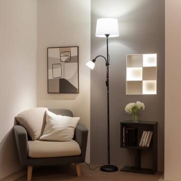 Brilagi - Podna lampa CERIA 1xE27/100W/230V + 1xE14/25W crna/bela