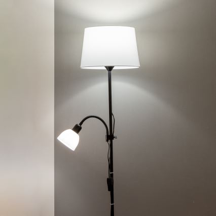 Brilagi - Podna lampa CERIA 1xE27/100W/230V + 1xE14/25W crna/bela