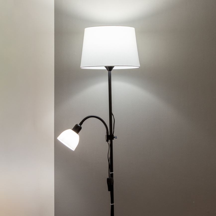 Brilagi - Podna lampa CERIA 1xE27/100W/230V + 1xE14/25W crna/bela