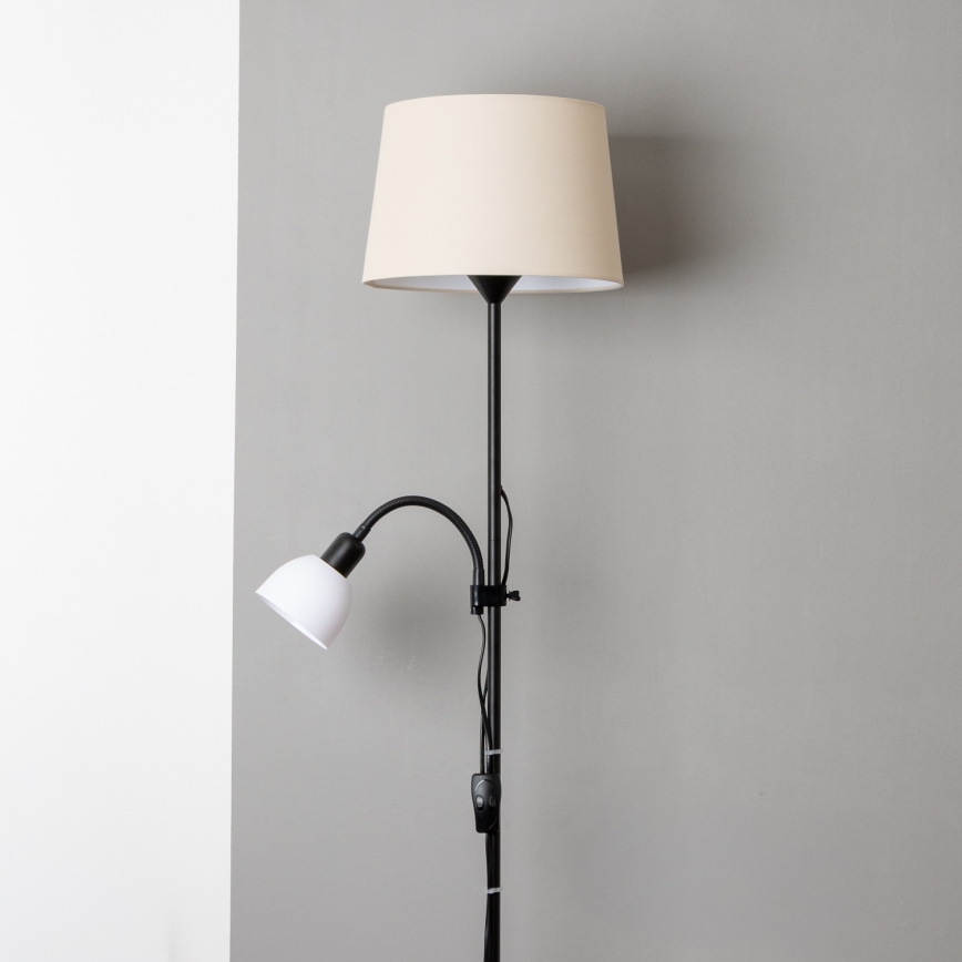 Brilagi - Podna lampa CERIA 1xE27/100W/230V + 1xE14/25W crna/bež