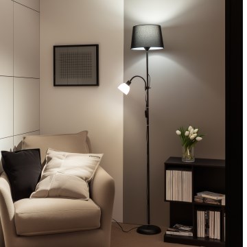 Brilagi - Podna lampa CERIA 1xE27/100W/230V + 1xE14/25W crna