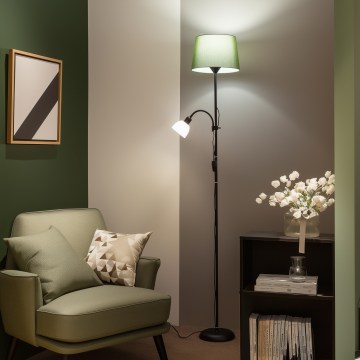 Brilagi - Podna lampa CERIA 1xE27/100W/230V + 1xE14/25W crna/zelena