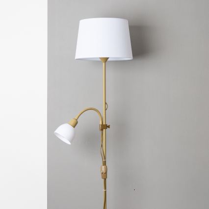 Brilagi - Podna lampa CERIA 1xE27/100W/230V + 1xE14/25W zlatna/bela