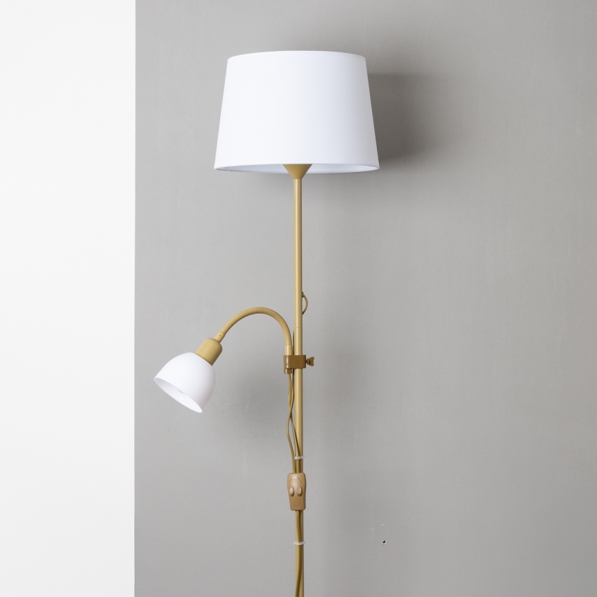 Brilagi - Podna lampa CERIA 1xE27/100W/230V + 1xE14/25W zlatna/bela