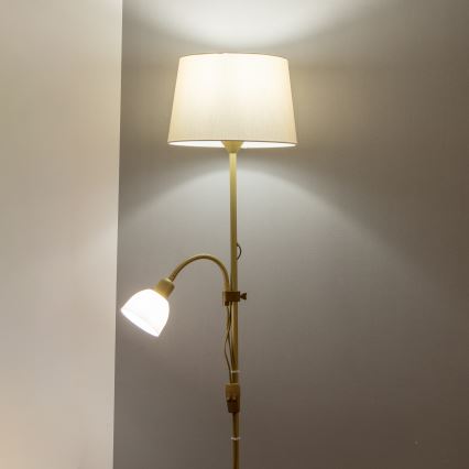Brilagi - Podna lampa CERIA 1xE27/100W/230V + 1xE14/25W zlatna/bež