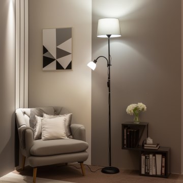 Brilagi - Podna lampa CERIA 2 u 1 1xE27/100W/230V + 1xE14/25W crna/siva