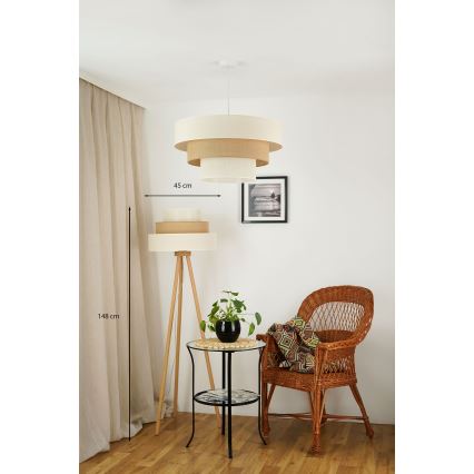 Brilagi - Podna lampa DENVER LUNETA 1xE27/15W/230V bež/braon/krem