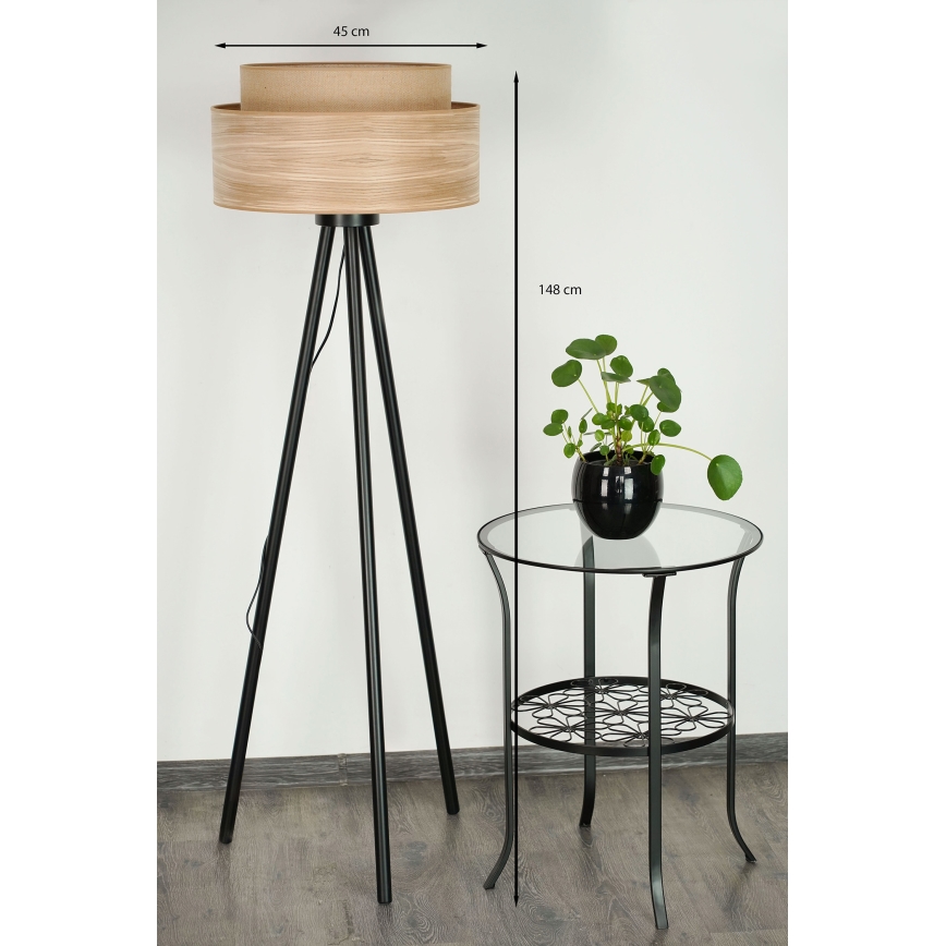 Brilagi - Podna lampa MONTANA BOHO 1xE27/15W/230V braon/crna