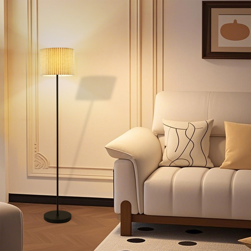 Brilagi - Podna lampa NORDIC WAVE 1xE27/15W/230V lan/crna